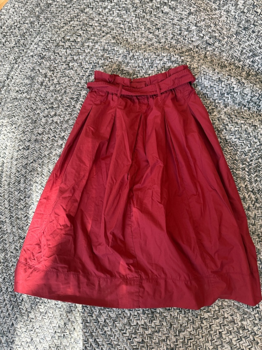 Uniqlo red burgundy maxi skirt cotton blend - Picture 4 of 7